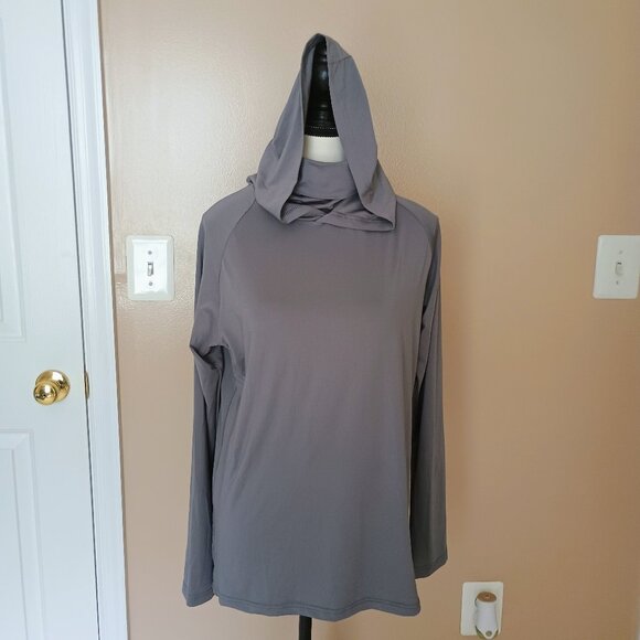 GRAY TURTLENECK HOODIE-SIZE XL-POLY/SPANDEX-BRAND NEW - Picture 1 of 2